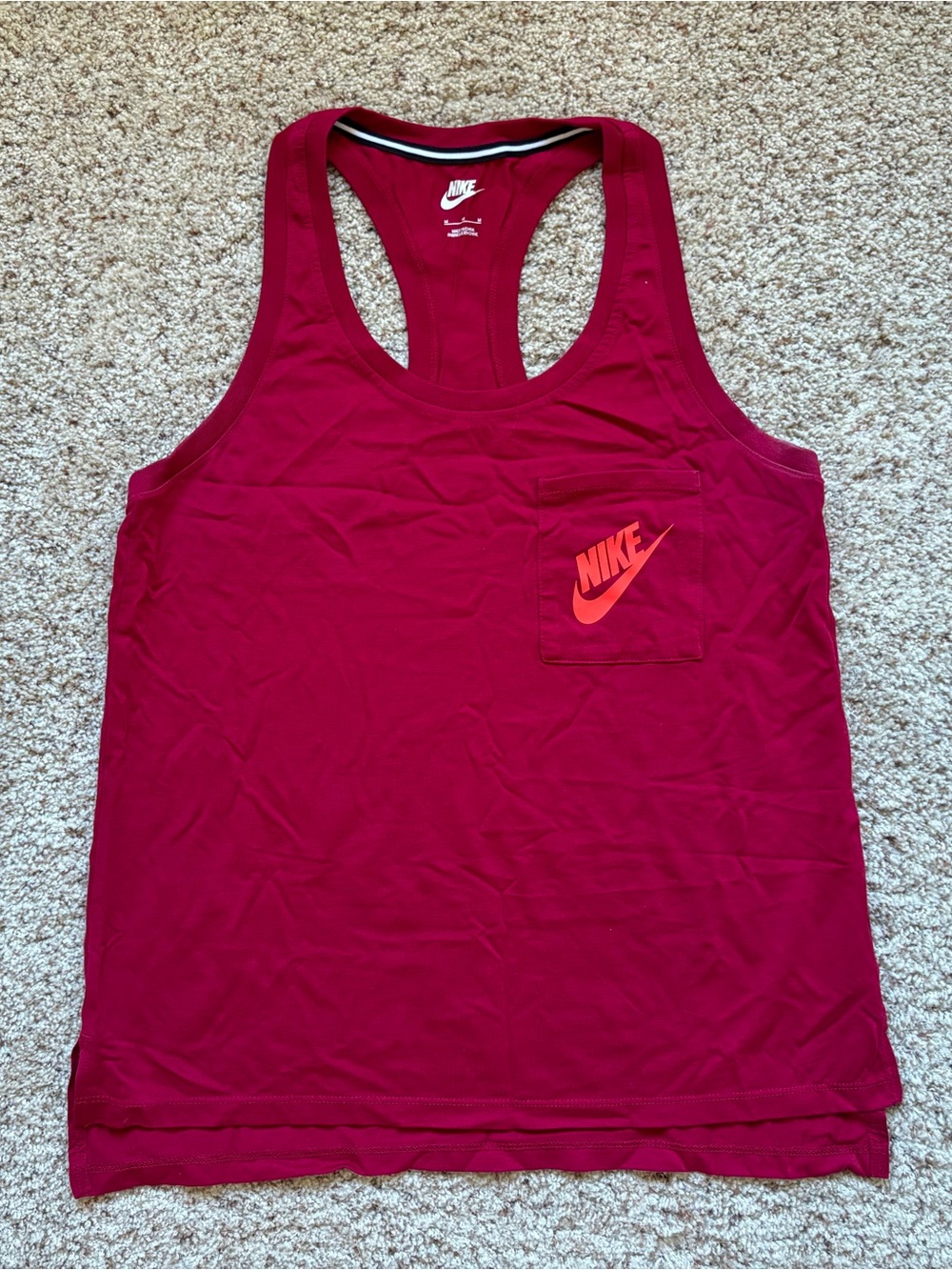 Nike NSW Signal Swoosh Logo Racerback Tank Women’s size M Red/ Bright Crimson